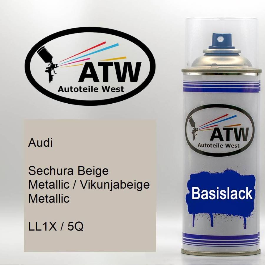 Audi, Sechura Beige Metallic / Vikunjabeige Metallic, LL1X / 5Q: 400ml Sprühdose, von ATW Autoteile West.